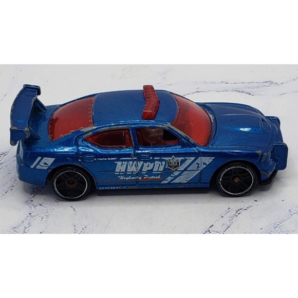Hot Wheels 2016 Police Pursuit Dodge Charger Drift Blue Highway Patrol Car - Picture 1 of 6